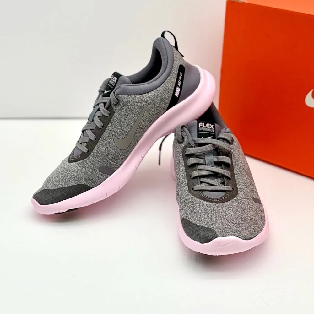 Nike Women's Gray & Pink Flex Running Shoes Size 8